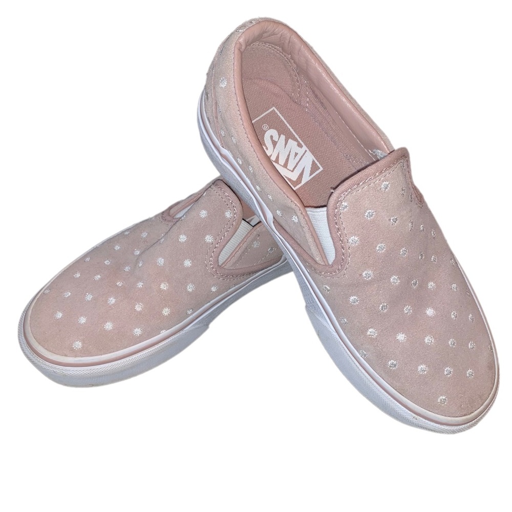 Vans- womens pink suede slip on.